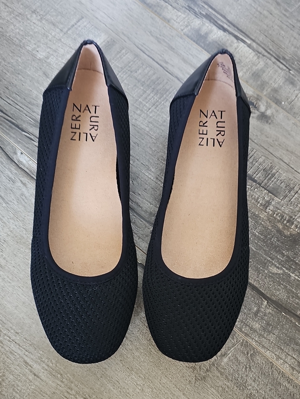 Naturalizer Rayanna Black Women's Mesh Tissu Slip-On Ballet Flats Size 6.5